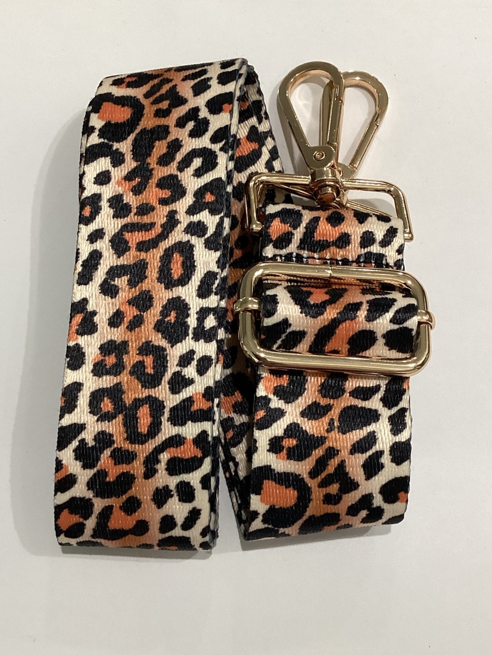 Purse Leopard Print Adjustable Bag Strap with Gold‎ Hardware